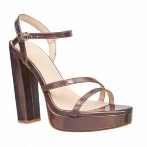 Halston Pewter Iridescent Sandals(Size 8.5)